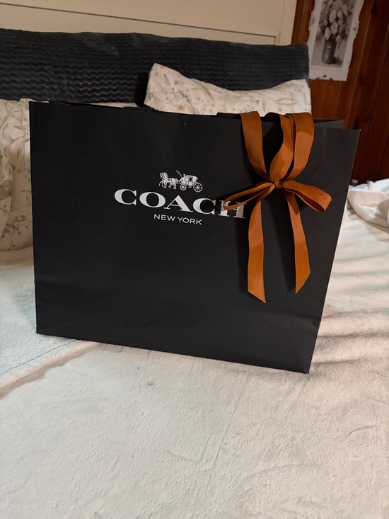Coach Other - Coach Black Shopper Tote with White Logo & bow
